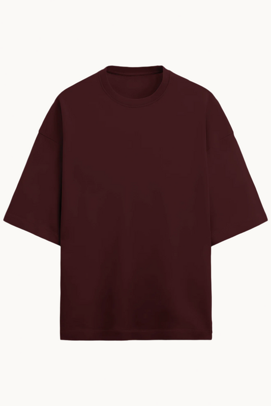 Solids : Wine Maroon Baggy T-Shirt