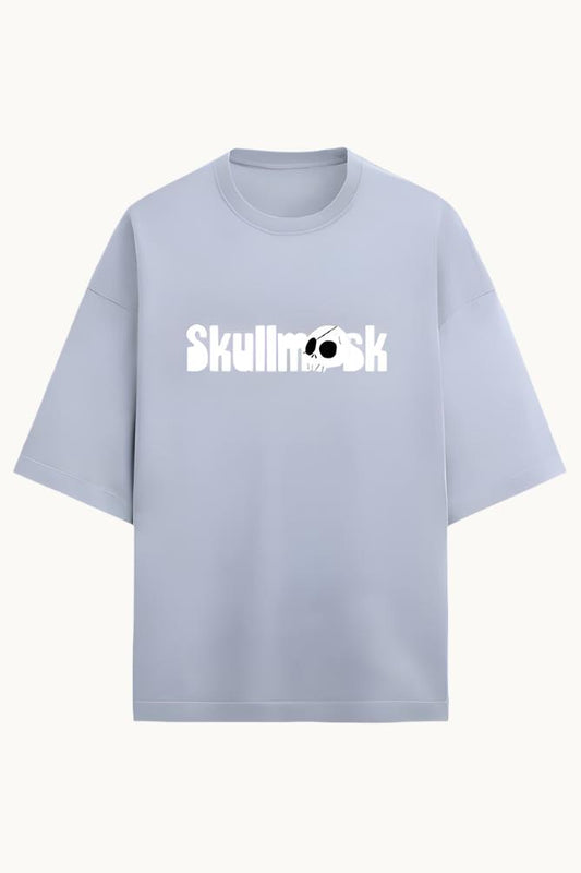 Screw Perfect Baggy Tee in lavendar, showcasing a stylish puff white vinyl print on a relaxed-fit design.-SKULLMASK